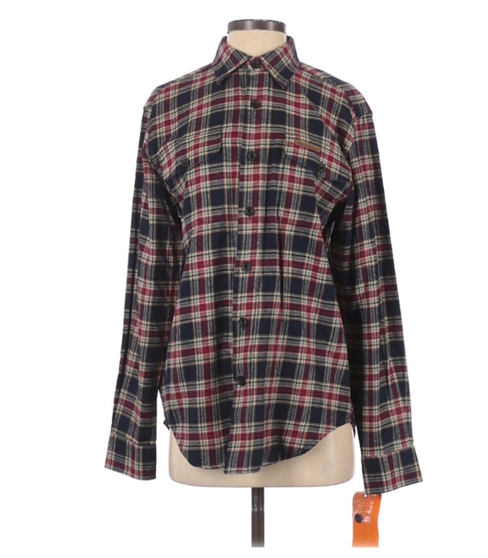 New FIELD & STREAM Men's Shirt Size S Plaid Cotton Long Sleeve Button-Up